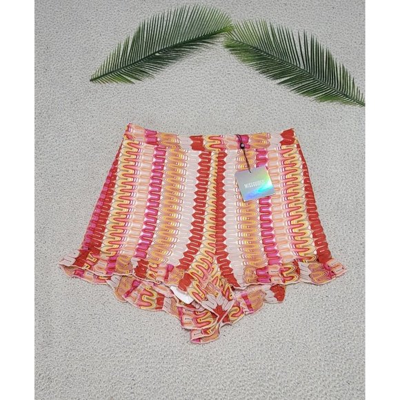 Missguided Women's Shorts Co Ord Crochet Frill Hem Multi-Color Size 8 NEW w/ Tag - Picture 2 of 15